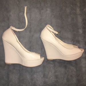 Light Pink Open Toed Wedges